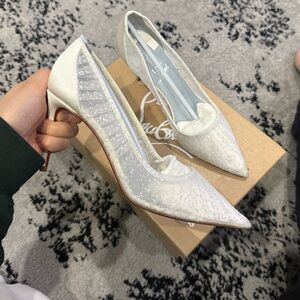 Christian Louboutin White Sparkle Heels